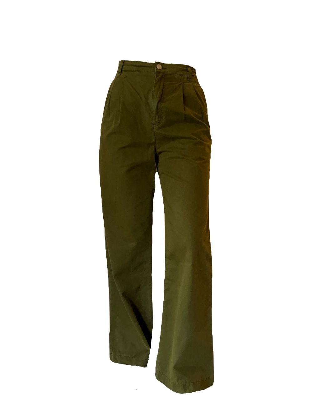 Frame Denim Olive Green Wide-Leg Pants